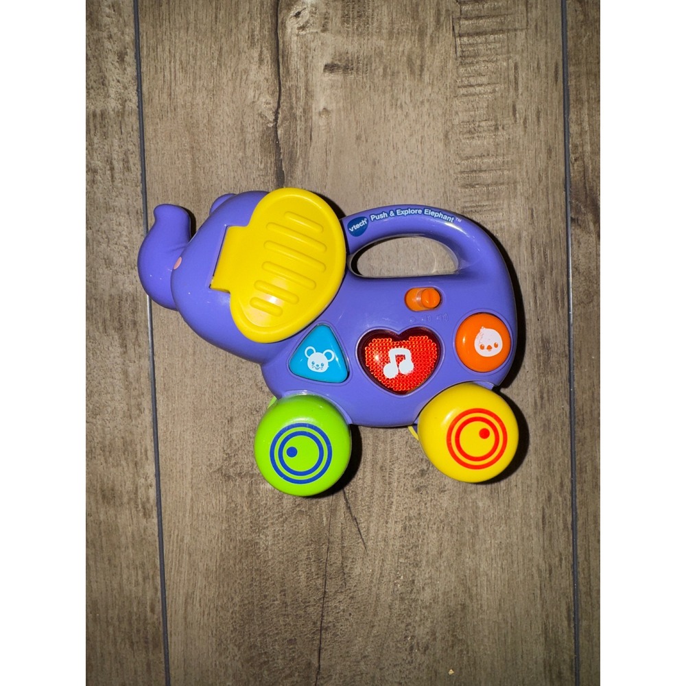 VTech‎ Push & Explore Elephant Toddler Toy Lights Music Sounds Learning WORKS